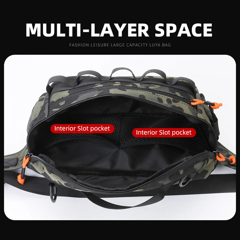 Fishing Chest Bag Tactical Outdoor Pack for Men Women Hiking Cycling