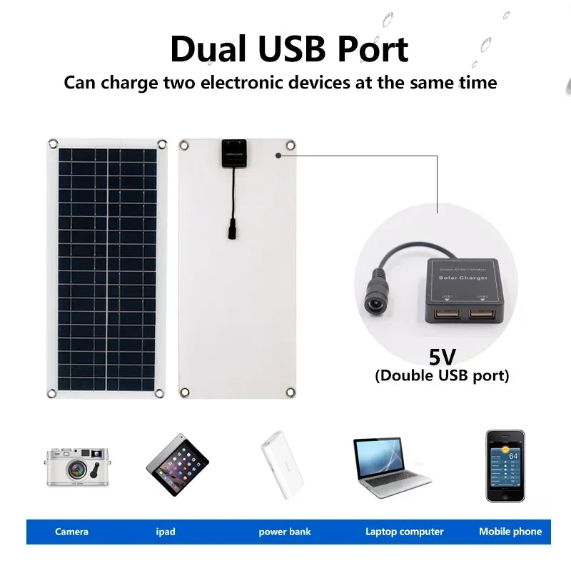 1000W 12V Solar Panel Kit with 10A-100A Controller for RV Caravan Battery