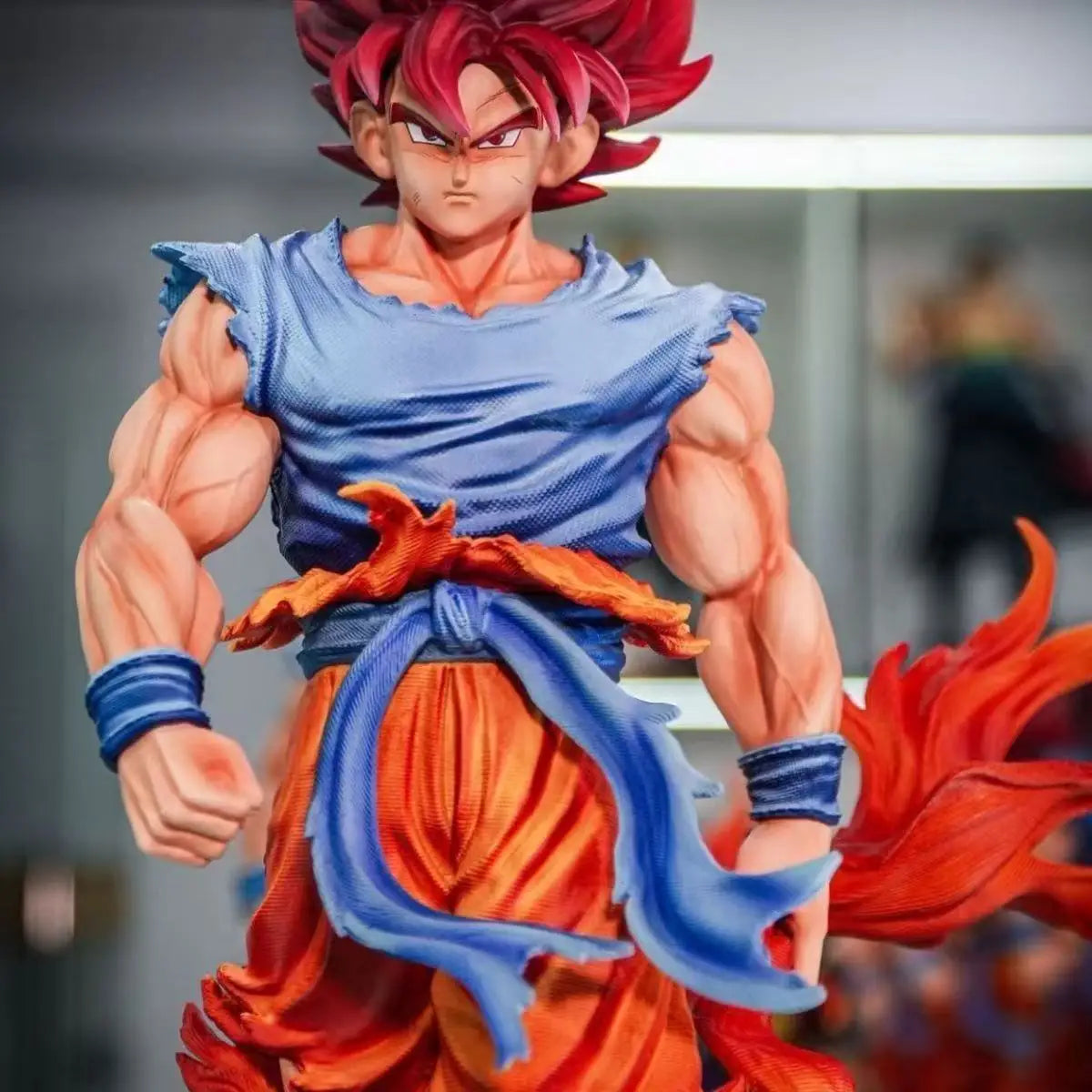 JT Statue Dragon Ball Z Goku Blue Figure LED Base Super Saiyan PVC Model Toy