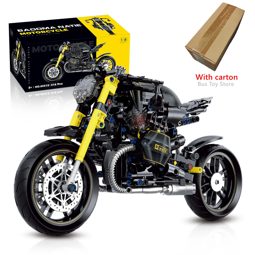 Technical Motorcycle Building Blocks Harley-Style Motorbike Racer Model Toy Gift