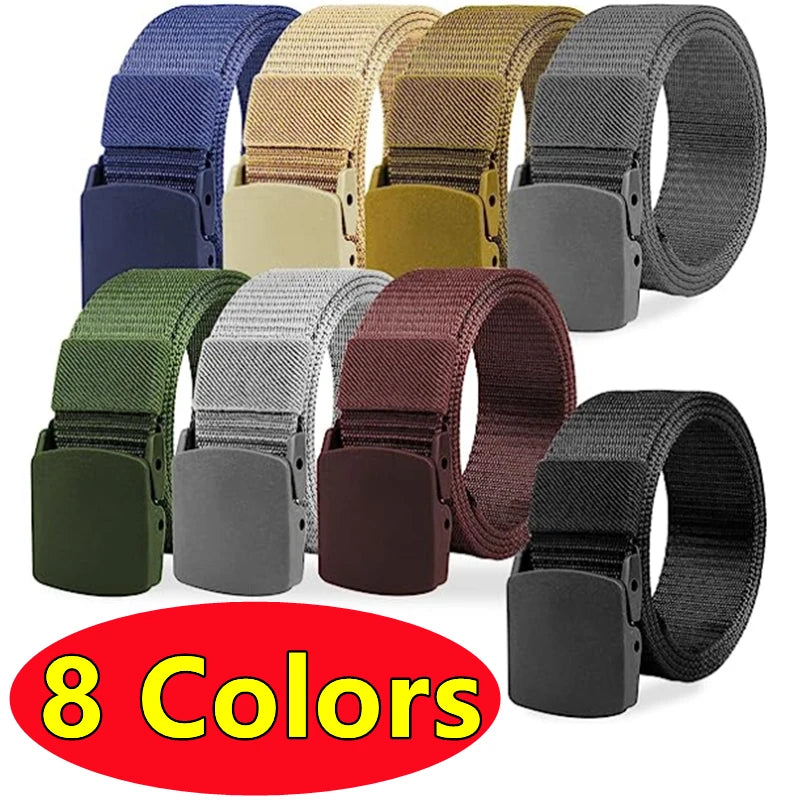 Nylon Adjustable Belt 120cm Tactical Outdoor Military Waist Plastic Buckle