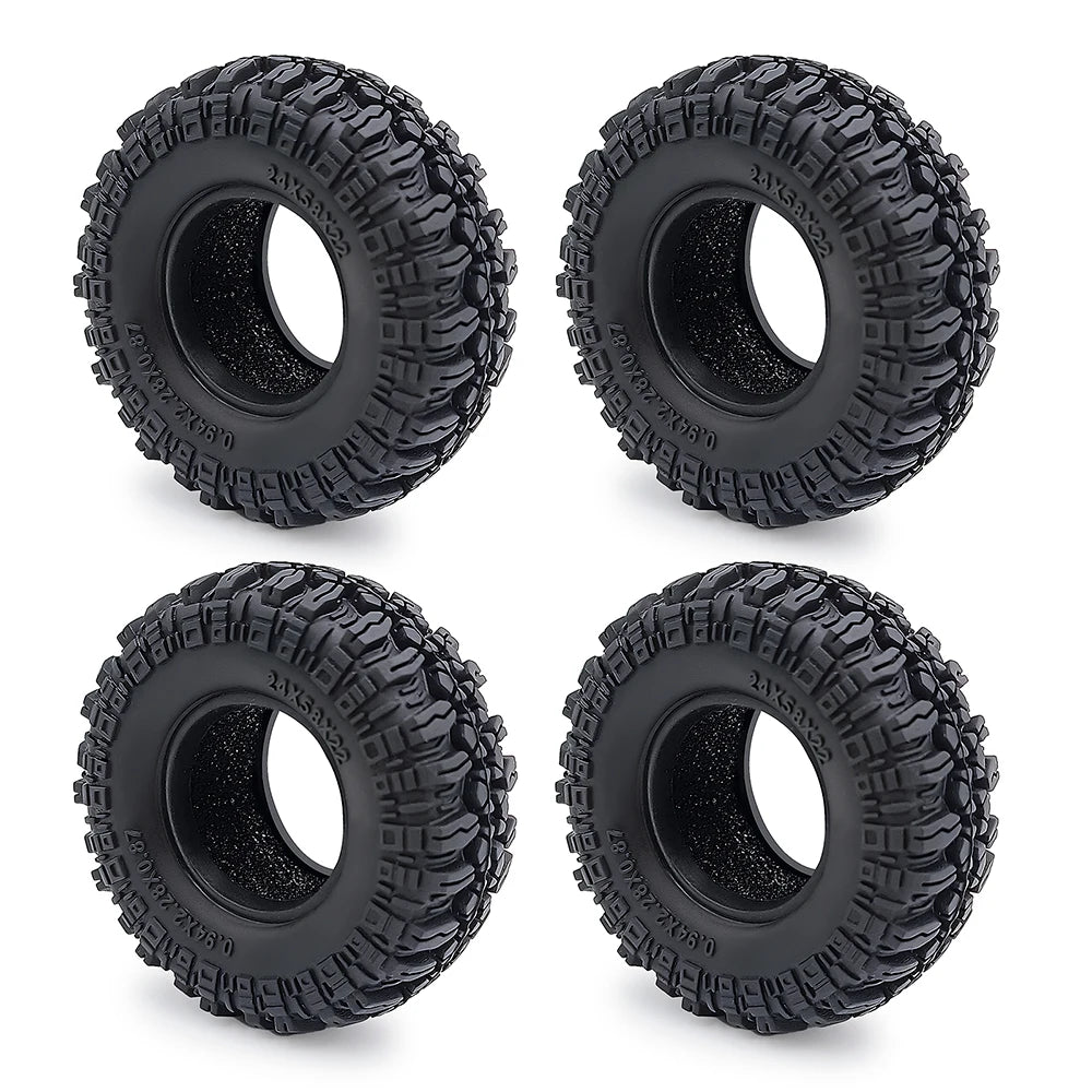 YEAHRUN 4Pcs 1.0inch Soft Rubber Wheel Tires 50/54/58/62/64/65mm for TRX-4M 1/18 Axial SCX24 1/24 RC Crawler Car Upgrade Parts-EXPROTAS