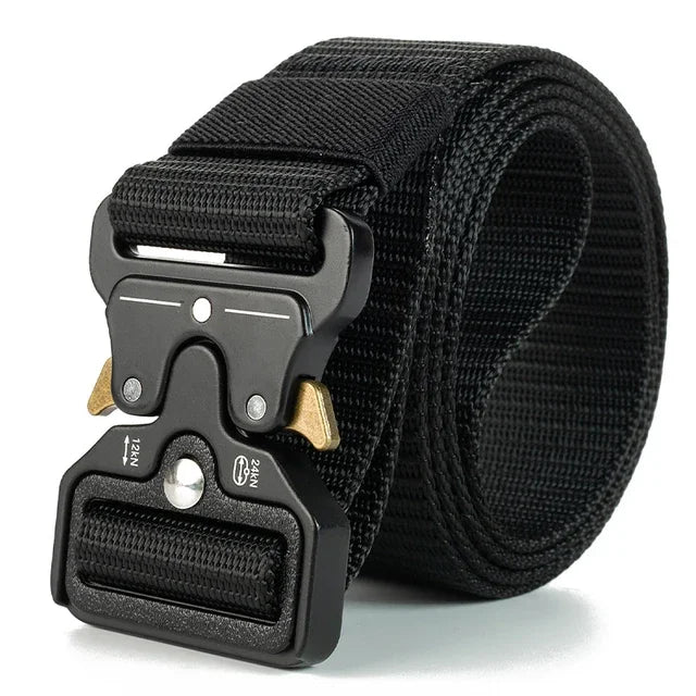Men's Buckle Tactical Belt Red Ears Plastic Multifunctional Military Canvas