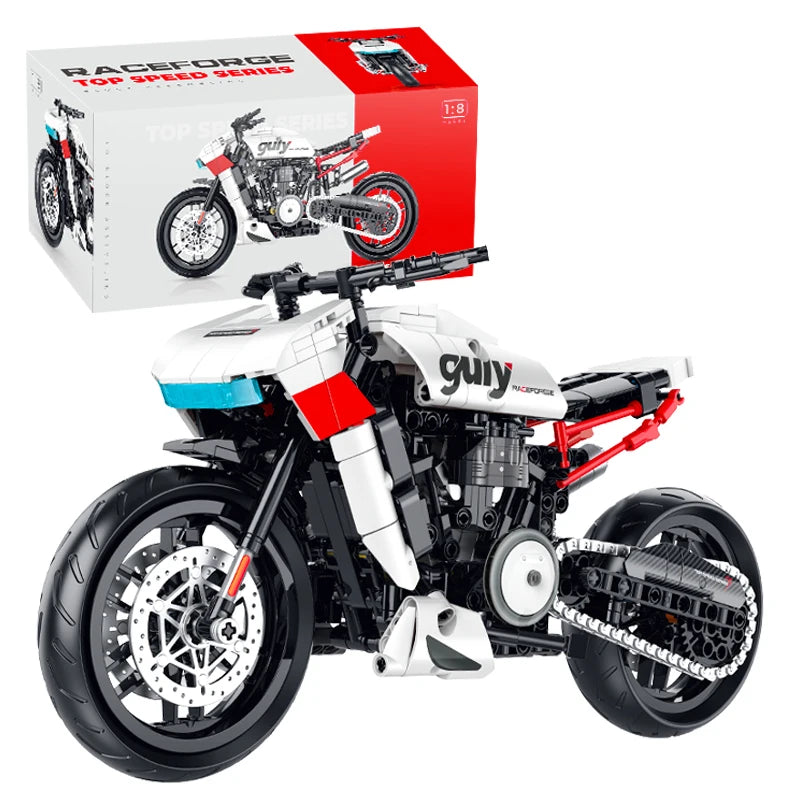 500+pcs Super Racing Motorcycle Building Blocks Technical DIY Motorbike Model Toy Gift