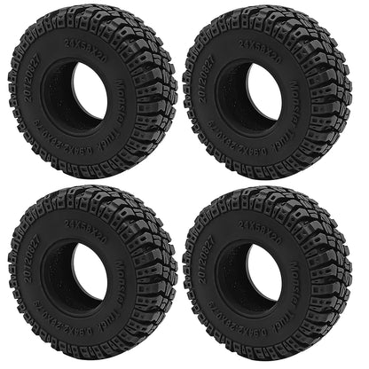 YEAHRUN 4Pcs 1.0inch Soft Rubber Wheel Tires 50/54/58/62/64/65mm for TRX-4M 1/18 Axial SCX24 1/24 RC Crawler Car Upgrade Parts-EXPROTAS