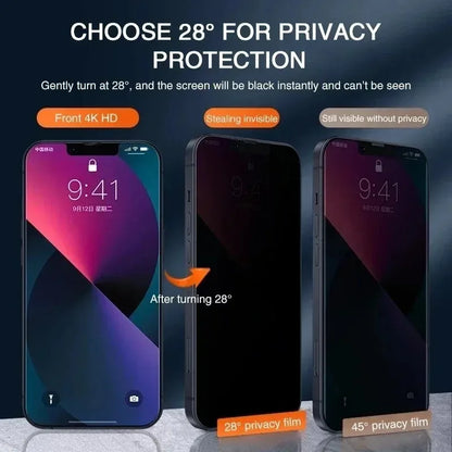 4PCS Privacy Screen Protector for iPhone 14 15 16 Anti-Spy Glass Protectors