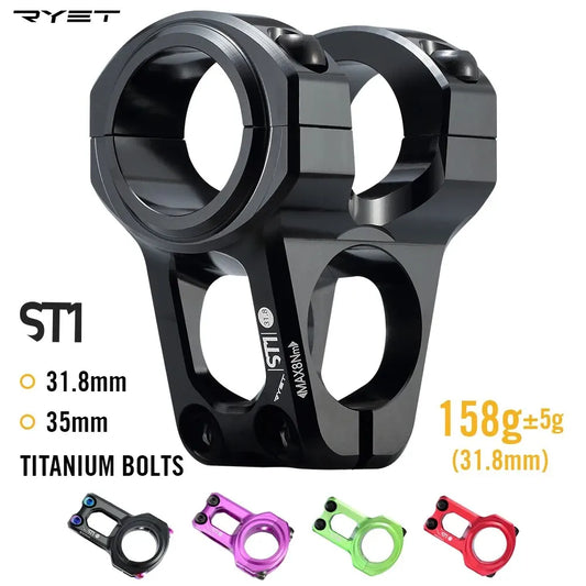 RYET MTB Bike Stem 31.8/35mm | 0° Aluminum Alloy Handlebar for Road/Downhill