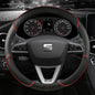 38cm Steering Wheel Cover Microfiber Leather Non-Slip Red Blue Beige Coffee