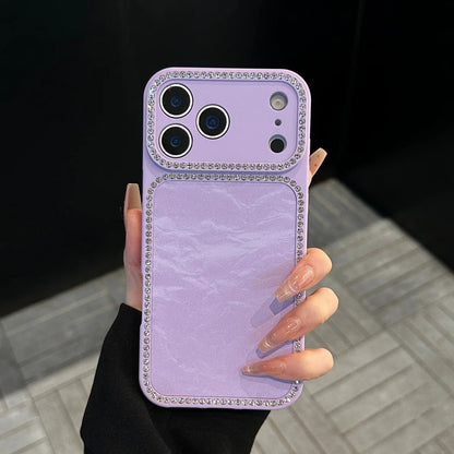 Shiny Diamond Snow Mountain Case for iPhone 13-17 Pro Max Large Window Cover
