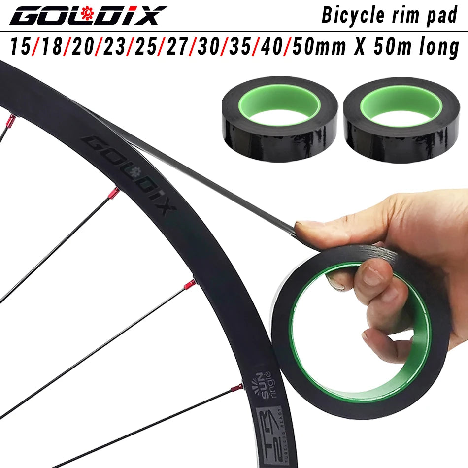 GOLDIX 50m Tubeless Rim Tape for MTB Road Bike, Vacuum Tire Mat Carbon Wheelset