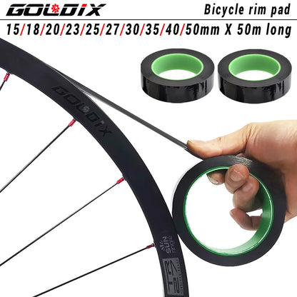 GOLDIX 50m Tubeless Rim Tape for MTB Road Bike, Vacuum Tire Mat Carbon Wheelset