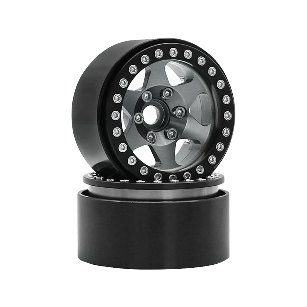 1.9" Metal 6-Spoke Beadlock Wheel Rim for 1/10 RC Crawler TRX4 SCX10 Capra D90 - EXPROTAS