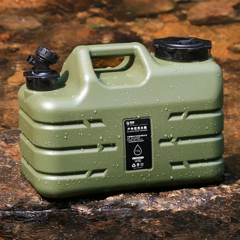 11L Portable Water Container w/ Faucet Leakproof Canister for Camping Travel