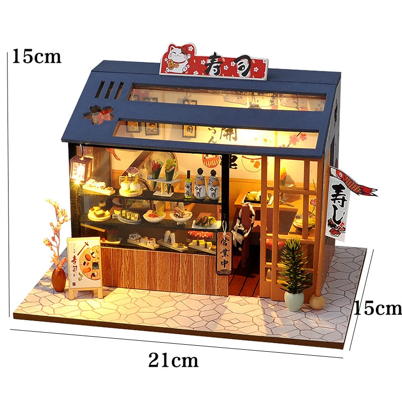 Wooden DIY Mini Dollhouse 3D Puzzle Room Kit with Furniture Birthday Gift - EXPROTAS