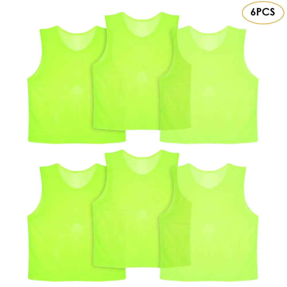 12PCS Soccer Training Vests Kids Breathable Mesh Practice Sports Team Jerseys