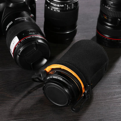 Camera Lens Pouch Bag Neoprene Waterproof Soft Case For Canon Sony DSLR Lenses