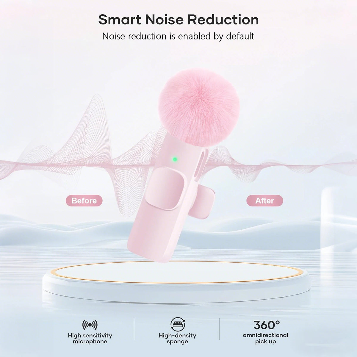 Type-C Port Professional Wireless Lavalier Microphone for Smartphones Plug Play