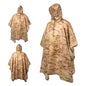 Men's Military Camo Waterproof Raincoat, Impermeable Zipper Rain Poncho for Motorcycle