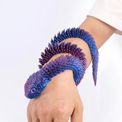 60cm 3D Printed Viper Decoration Glowing Movable Joint Animal Model Toy