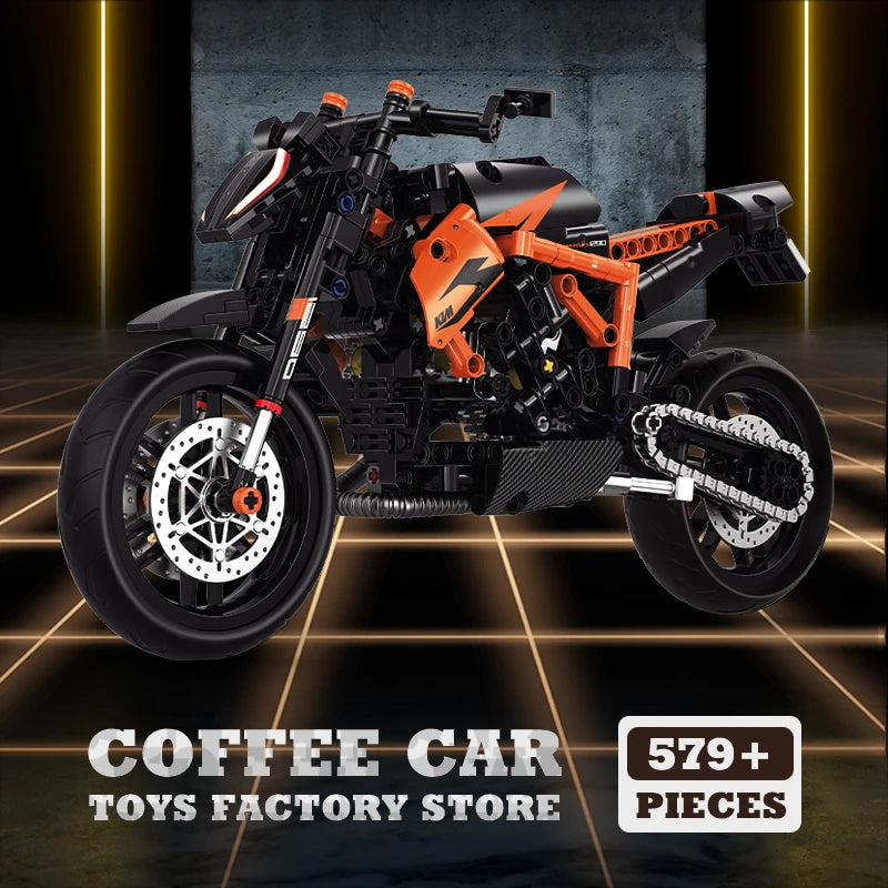 1:8 High-Tech Motorbike Building Blocks MOC Speed Racing Motorcycle Model Toy Gift