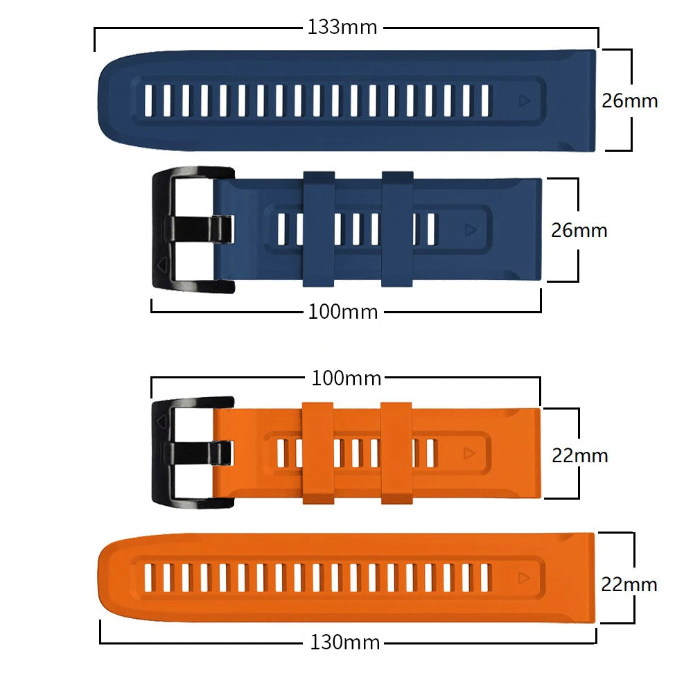 Silicone Strap for Garmin Fenix 7 7X 6X Pro 22mm 26mm Watch Band