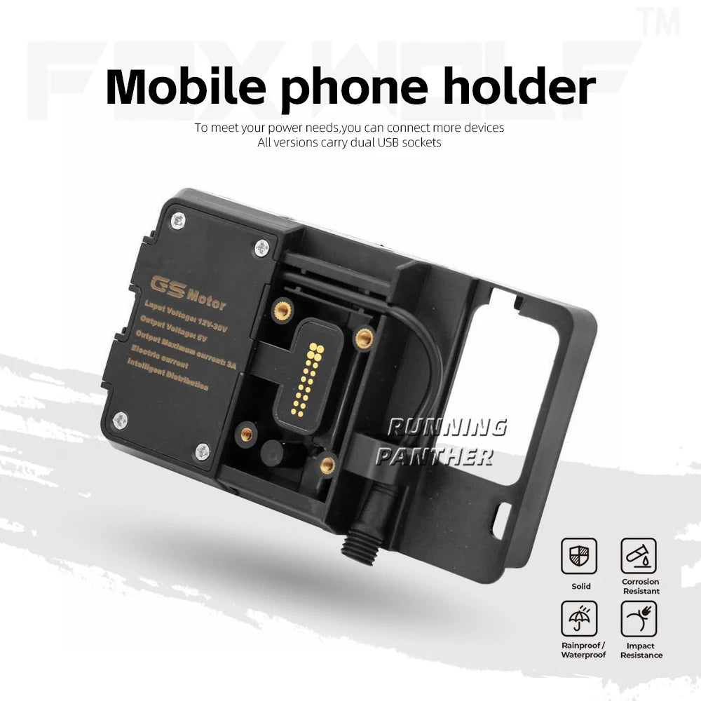 For BMW R1200GS LC&Adventure Navigation Bracket R1250GS S1000XR R1200RS Motorcycle USB Charger Mobile Phone Holder Stand Bracket-EXPROTAS