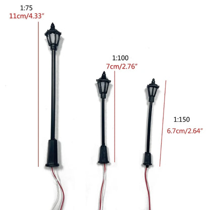 20pcs Model Street Lamp White Warm Light for Sand-table Exercise Garden