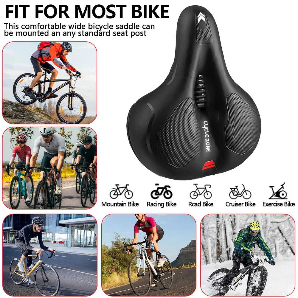 Comfort Bike Saddle Hollow Breathable Shockproof Seat for MTB Road Men/Women