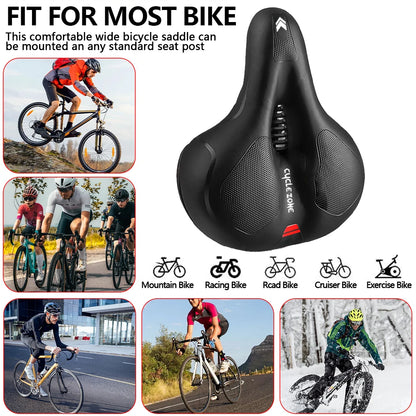 Comfort Bike Saddle Hollow Breathable Shockproof Seat for MTB Road Men/Women