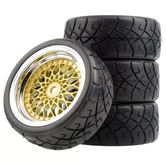 4PCS 65mm RC Road Wheel Tyres Rims for HSP HPI 1/10 Racing Car
