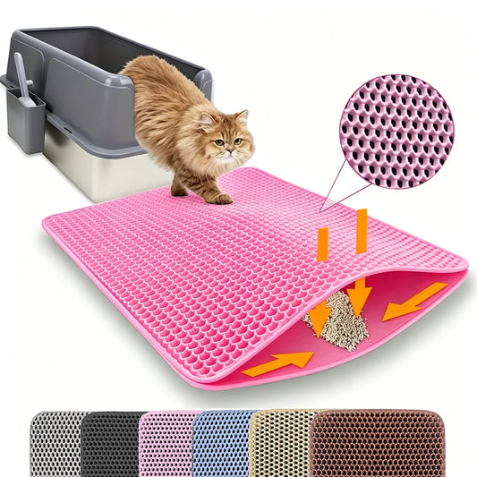 Cat Litter Mat Non-Slip Double Layer Big Box Filter Mat for Pets