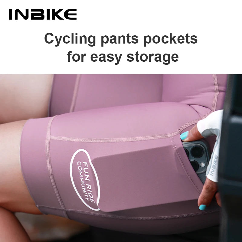 High Waist Cycling Bib Shorts INBIKE Womens Summer MTB Road Bike Padded