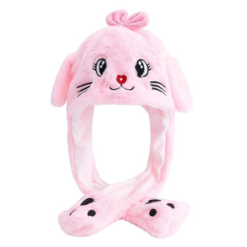 Funny Ear Hat Plush Rabbit Animal Cap for Party Teens Headwear