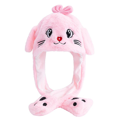 Funny Ear Hat Plush Rabbit Animal Cap for Party Teens Headwear