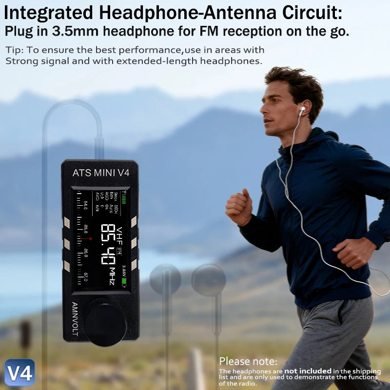 Amnvolt V4 Ats Mini Radio SI4732 All Band DSP FM SSB USB LSB Hi-Z