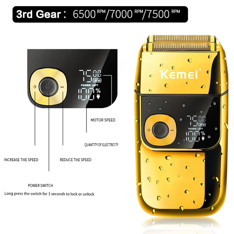 Electric Shaver Men Cordless Rechargeable Razor Beard Trimmer Machine