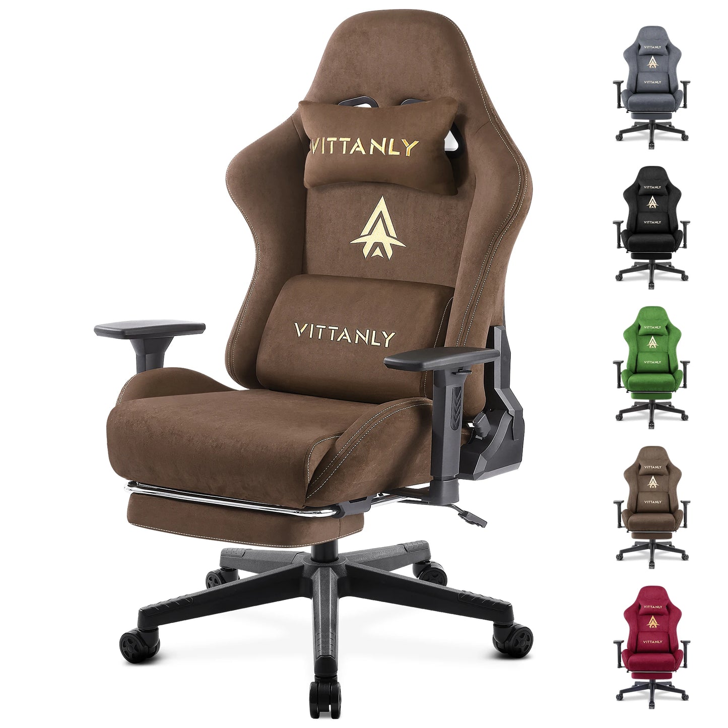 Kitinjoy Ergonomic Gaming Chair Suede High Back Recliner with Footrest - EXPROTAS