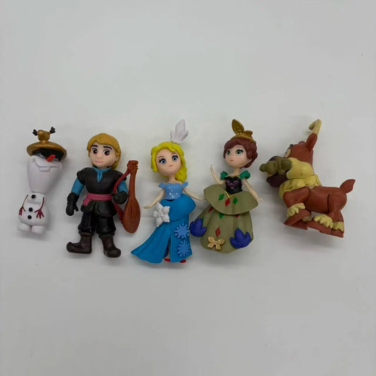 5pcs Frozen Figure Set Elsa Anna Olaf Sven Kristoff Cake Toppers