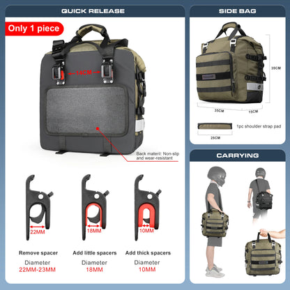Rhinowalk Motorcycle Saddlebag 20-30L Universal Side Bag Waterproof Inner Bag