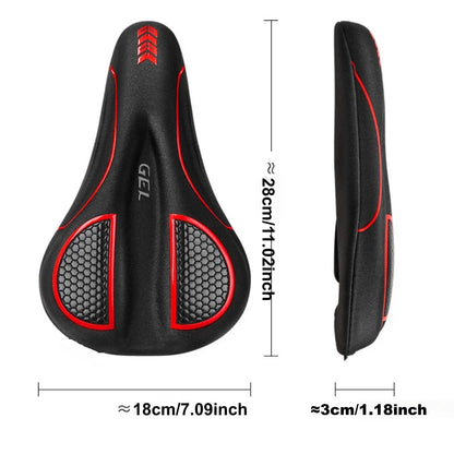 Padded Gel Bike Seat Cover Comfort Saddle Cushion for MTB Road Exercise Bike