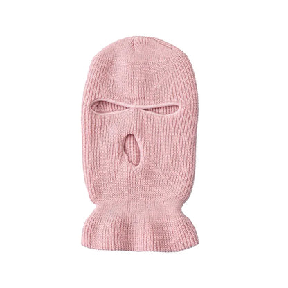 Motorcycle Windproof Full Face Knit Hats Custom SkiMask Men Warm Wool Balaclava embroidery Winter hats Knitted 3 Holes Ski Mask-EXPROTAS