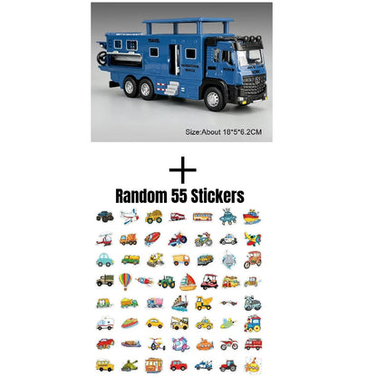 1:43 Diecast Camper Van Model Toy with Sound Light Adjustable Roof Doors