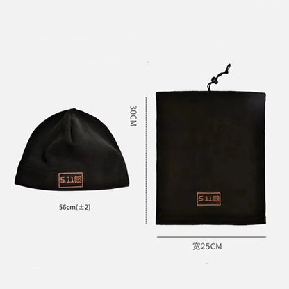 Tactical Fleece Hat Scarf Set Thermal Winter Balaclava Face Mask Cycling Neck Warmer