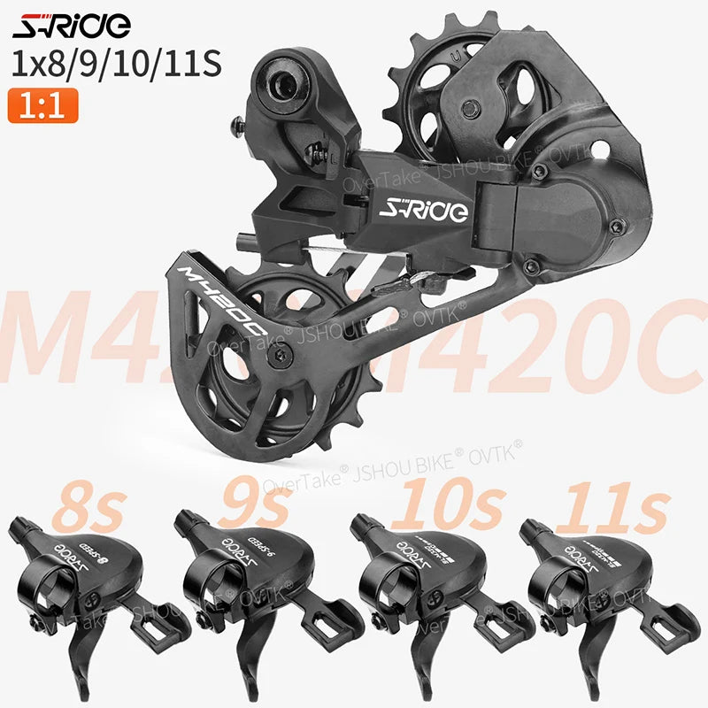 S-RIDE M420C Rear Derailleur 8-11 Speed MTB Single Crankset Guide Wheel