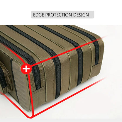 Fishing Rod Bag 2/3/4 Layer 80-130cm 1680D Oxford Reel Tackle Storage Case