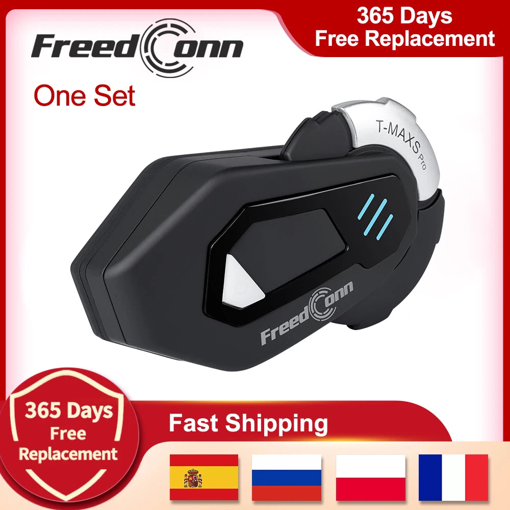 FreedConn Motorcycle Helmet Bluetooth Intercom Headset FM Waterproof Music Share