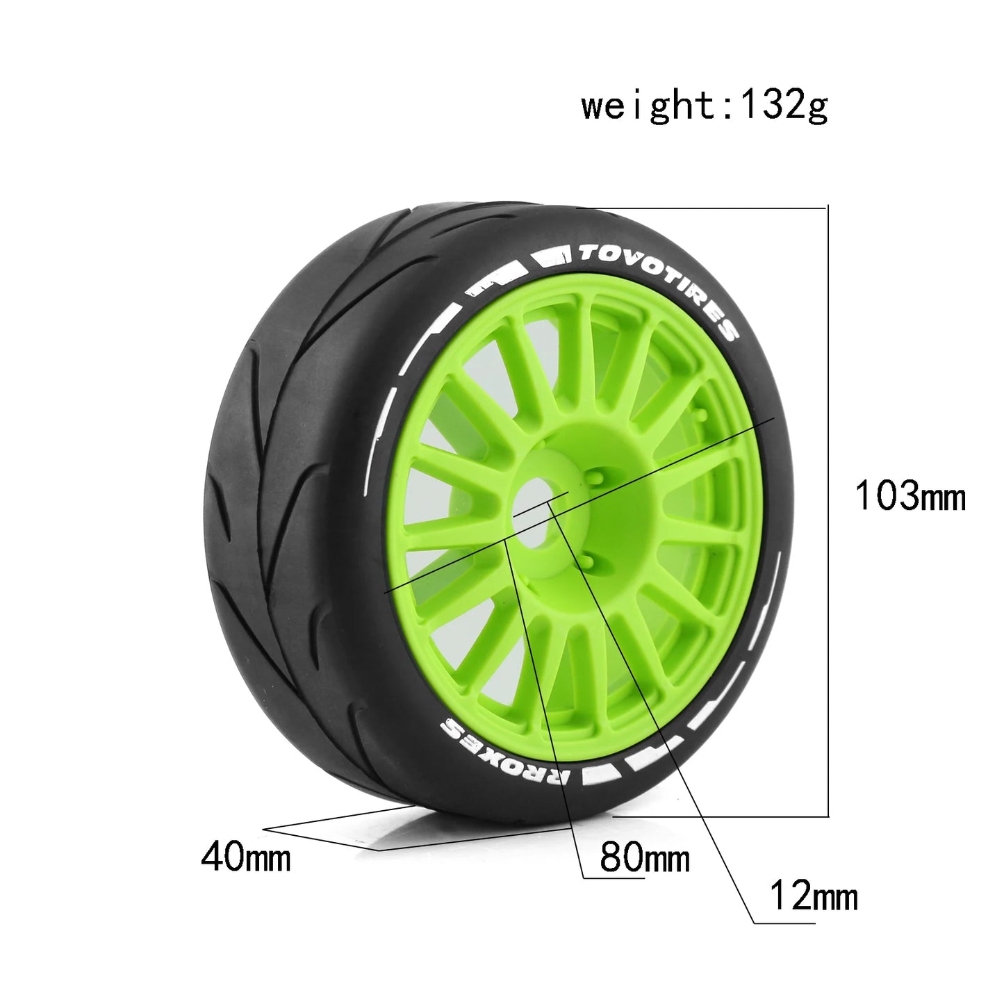 4pcs 1/8 RC On Road Car Tires Wheels for HPI WR8 HSP Hobao ARRMA Redcat Losi