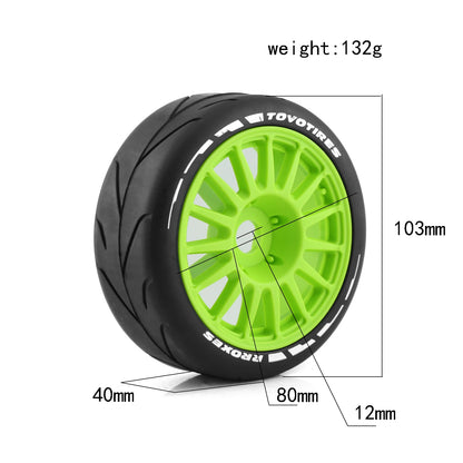 4pcs 1/8 RC On Road Car Tires Wheels for HPI WR8 HSP Hobao ARRMA Redcat Losi