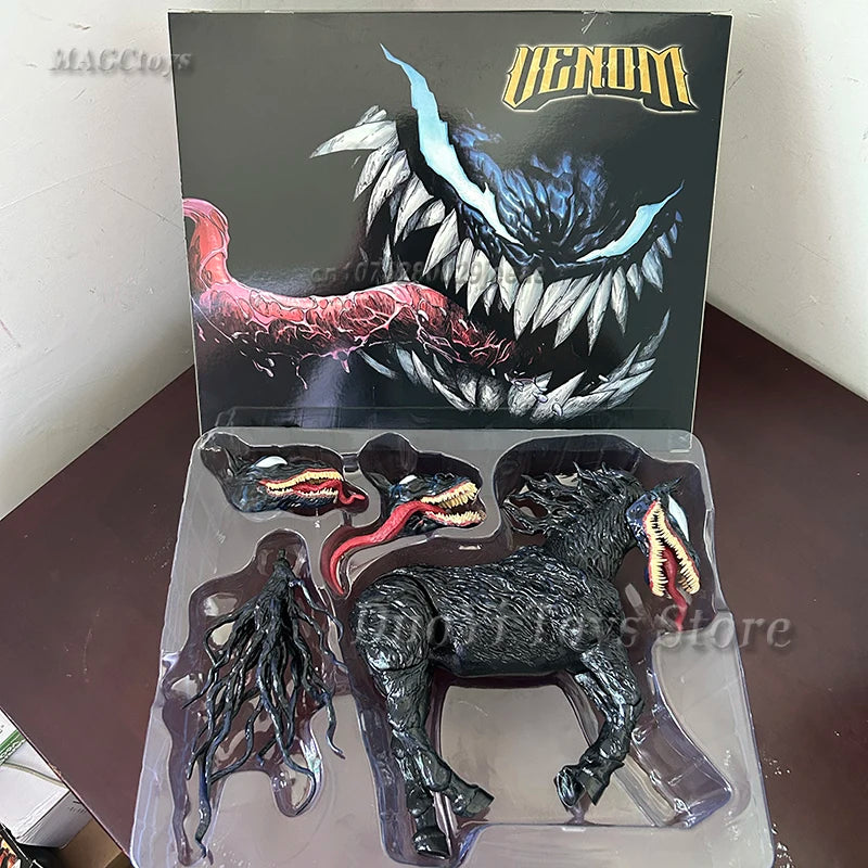 Venom The Last Dance: Venom Anime Action Figure Venom Horse Change Face Statue Model Toys Collectible Christmas Halloween Gifts-EXPROTAS