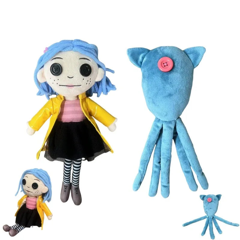 Coraline Plush Doll 28cm Soft Kawaii Figure Toy Cute Birthday Gift